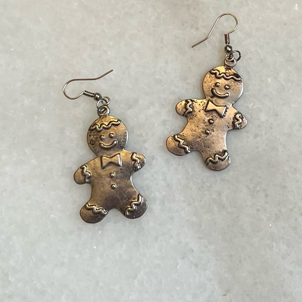 ✔️Silver Gingerbread Cookie Earrings